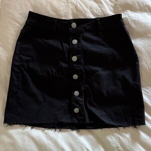 PacSun Black Denim Mini Skirt with Button Front